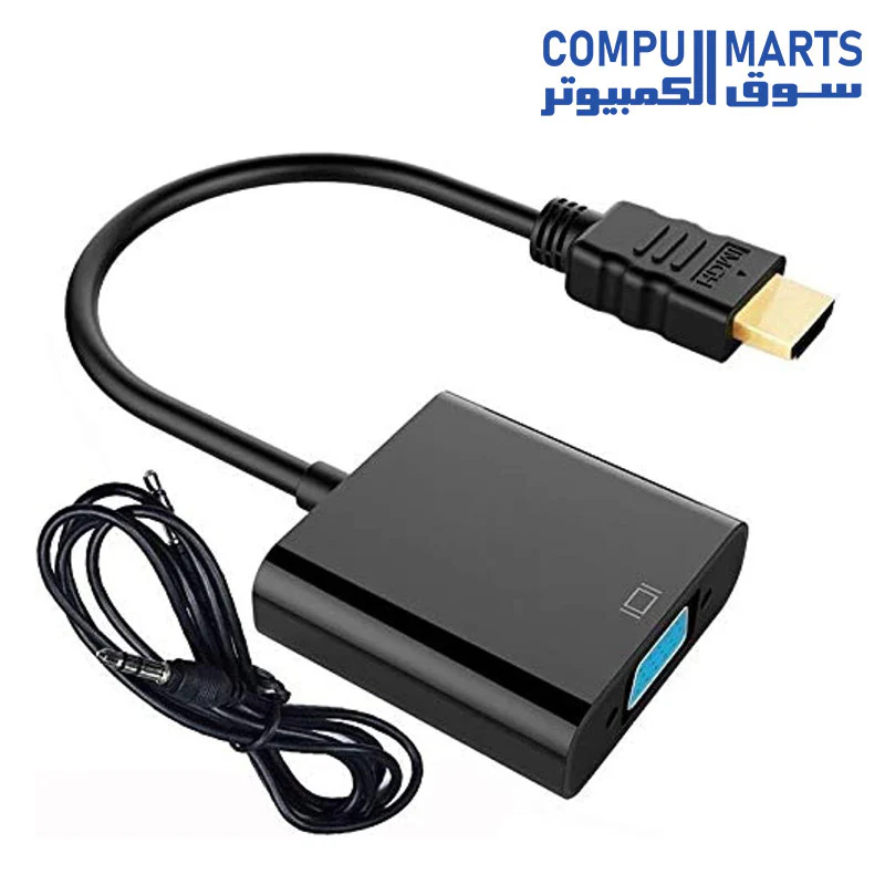 1080P Hdmi Full Hd Male To Vga Female Video Converter Adapter Cable With Audio For Pc Dvd Hdtv White - Image 4