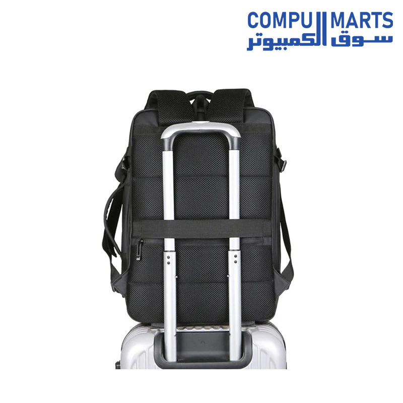 2201 17-inch Laptop Backpack, Multi-Function Business Travel Waterproof Backpack with USB Port - Black - Image 3