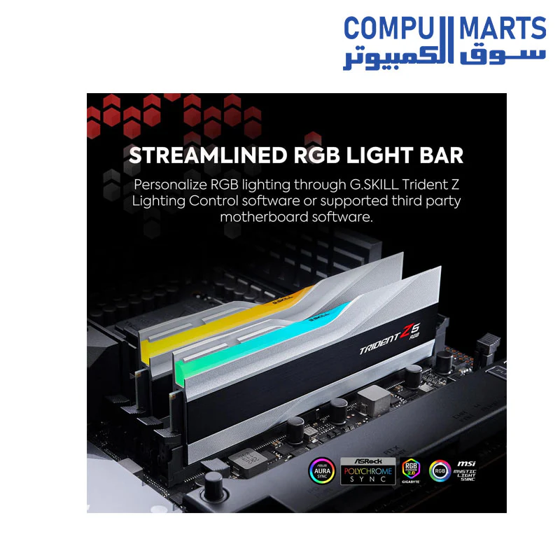 G.Skill 32GB  DDR5 Trident Z5 RGB 5600MHz CL40 1.20V Dual Channel Kit 2x 16GB Silver by G.Skill - Image 3