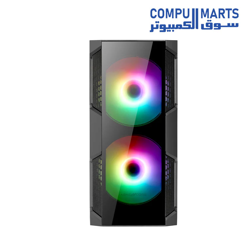 ABKONCORE Helios H500G 200mm RGB Fans & 120mm HR120 RGB Fan, Two Side Tempered Glass Case - Image 2