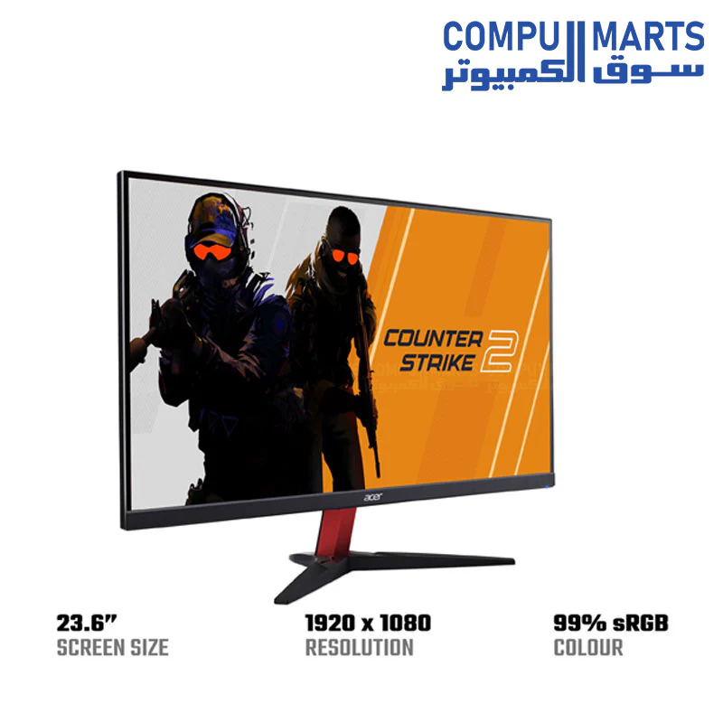 Acer Nitro KG242Y E Gaming Monitor 23.8 Inch FHD, IPS, 100Hz HDMI, 75Hz VGA, 1MS(VRB), VGA, HDMI FreeSync - Image 8