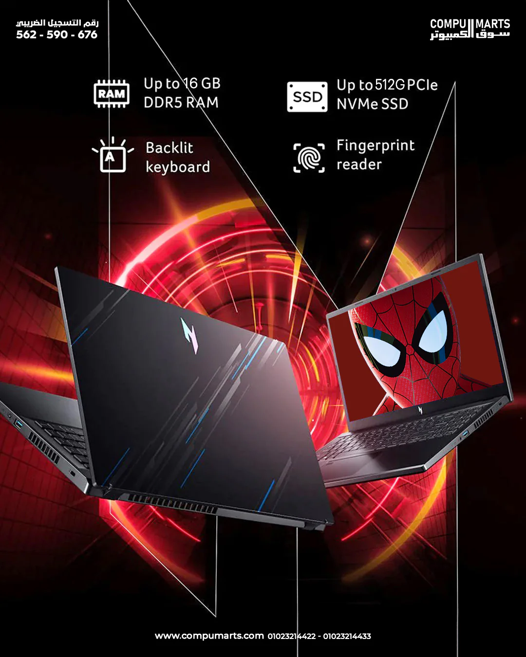 Acer NITRO V 15 i5-13420H 8 Cores - 8GB DDR5 - RTX 2050 4GB - 512GB SSD - 15.6 IPS 165HZ - FingerPrint - Image 3