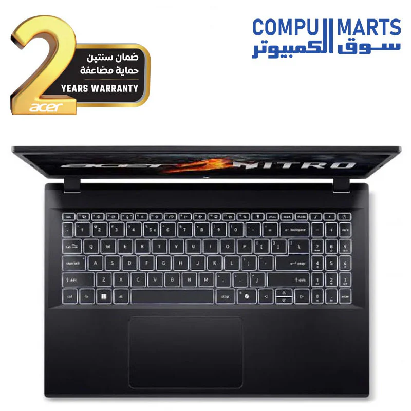 Acer Nitro V 15 ANV15-41-R6WA Laptop, AMD Ryzen 5 7535HS, 512GB SSD, 8GB RAM, 15.6 Inch, FHD IPS 165Hz Display, NVIDIA GeForce RTX 3050 6GB GDDR6, Windows 11 - Black - Image 4