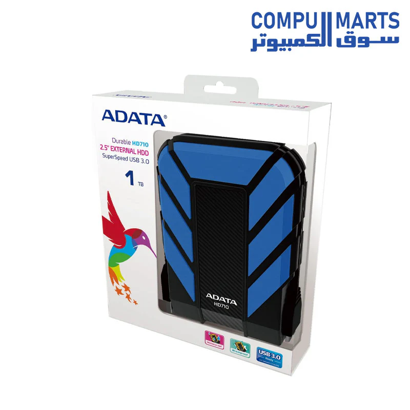 ADATA HD710 Pro 1TB Blue USB 3.2 Gen1 Waterproof/Shockproof/Dustproof Ruggedized External Hard Drive - Image 4