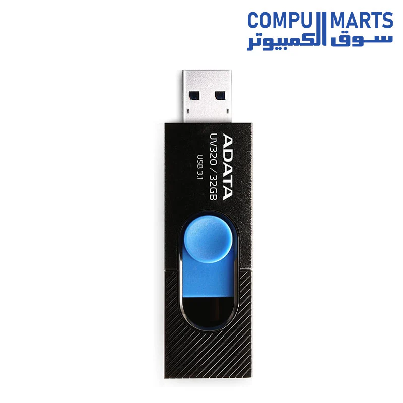 ADATA UV320 USB 3.1 Quick Slide Capless Flash Drive Black (AUV320-32G-RBKBL) - Image 3