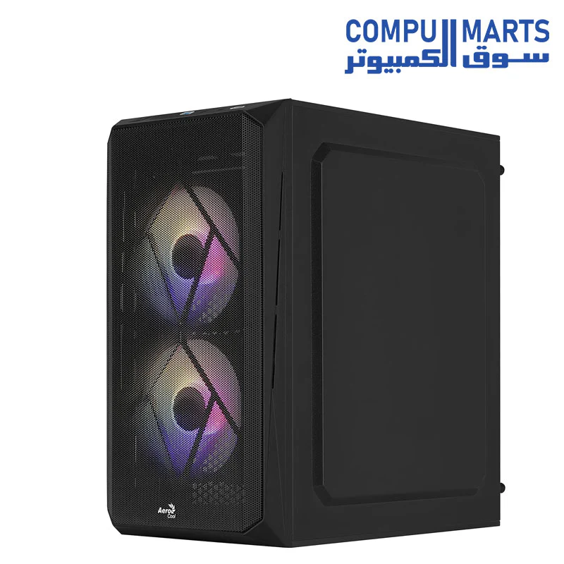 AeroCool CS107 V2 Micro ATX/mini-ITX Case Side Window 3 x 120mm FRGB Fan CS107V2 Black - Image 2