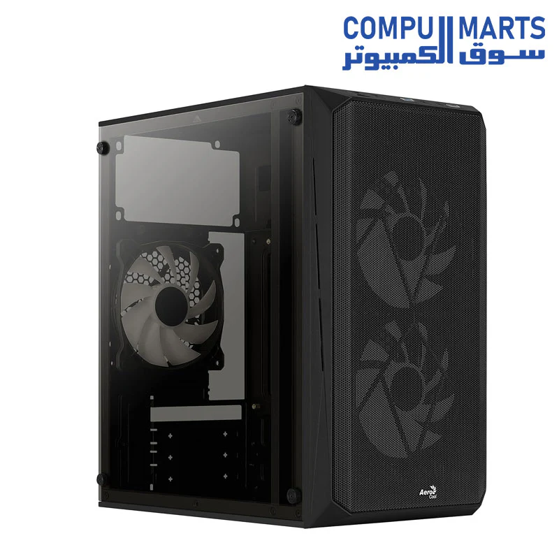 AeroCool CS107 V2 Micro ATX/mini-ITX Case Side Window 3 x 120mm FRGB Fan CS107V2 Black - Image 3