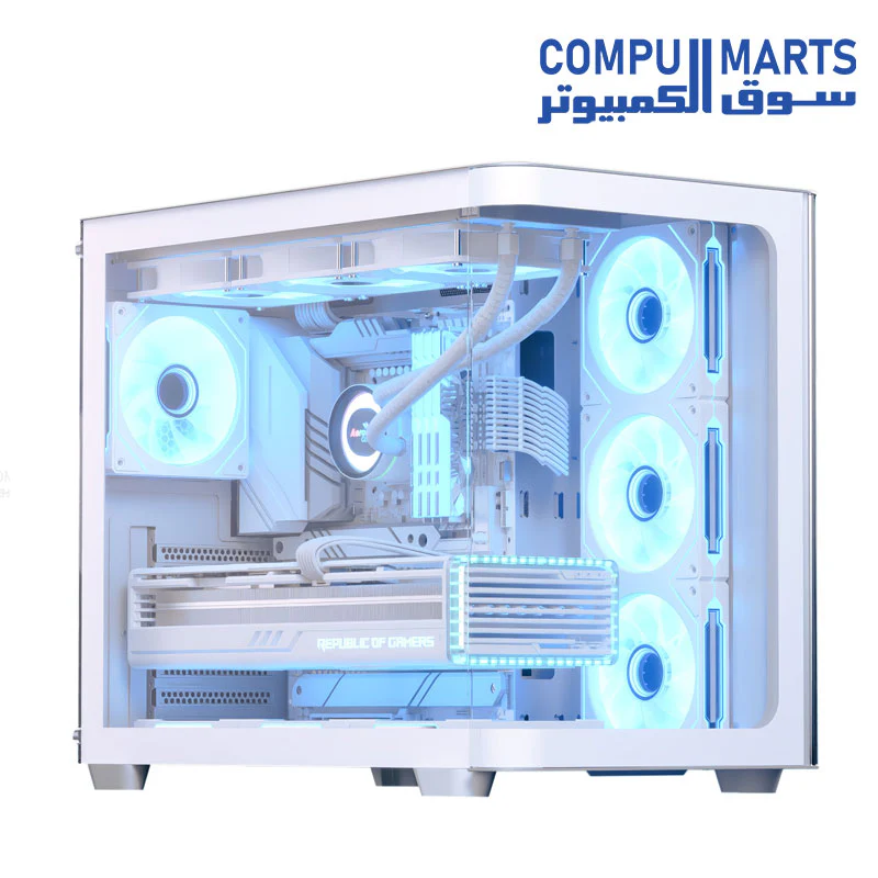 AeroCool P500C Compact Mid-Tower Gaming Case – ARGB Fans – Tempered Glass – ATX - Image 3