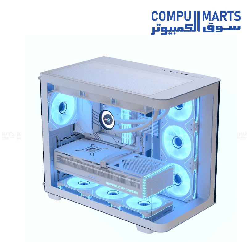 AeroCool P500C Compact Mid-Tower Gaming Case – ARGB Fans – Tempered Glass – ATX - Image 4
