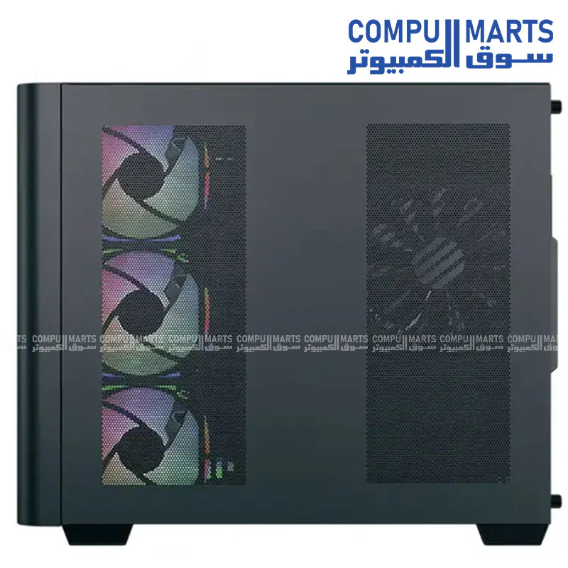 Aerocool P500C Evo Mid Tower Case – Curved Glass, 4x ARGB Fans, Dual-Chamber, 360mm Liquid Cooling Support - Image 2