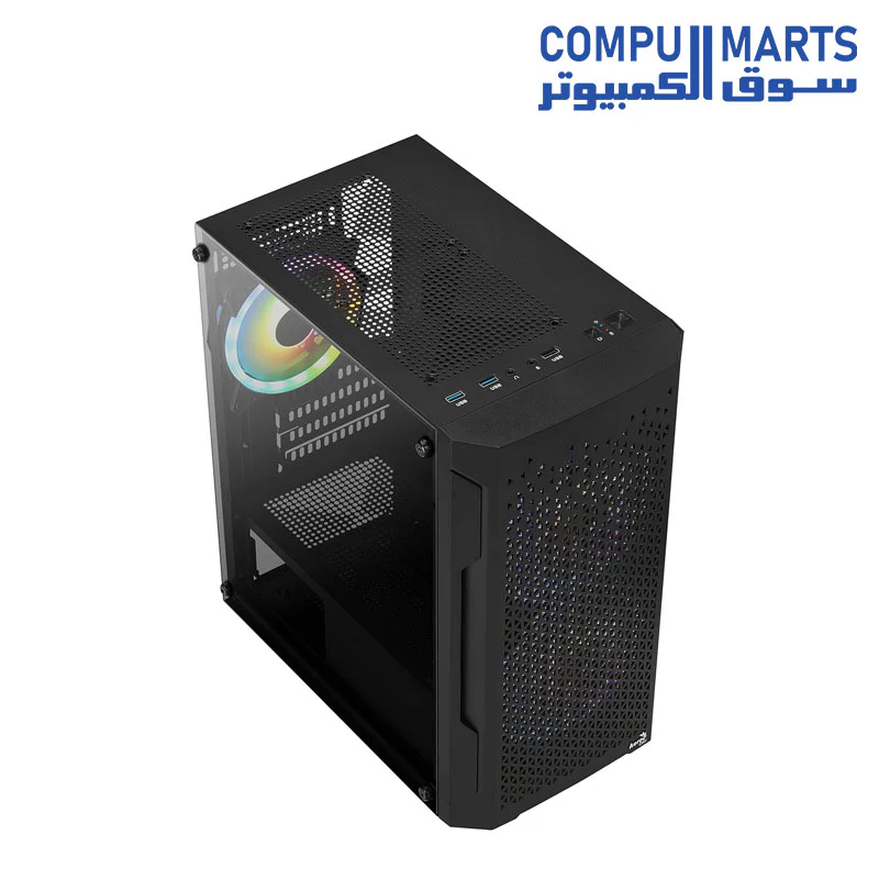 Aerocool Trinity Mini G-BK-v3 MicroATX/mini-ITX Tower Case - Black - Image 2