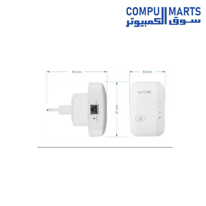 Airlive 2.4Ghz N300 Wireless Extender (Integrated Antenna) - Image 2