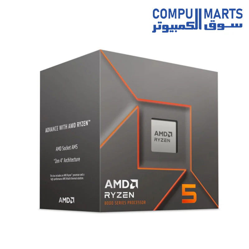 AMD Ryzen 5 8400F (4.2 GHz) — Ryzen 5 8000 Series 6-Core, 12-Threads, Socket AM5, 65W Processor - 100-100001591BOX - Image 2