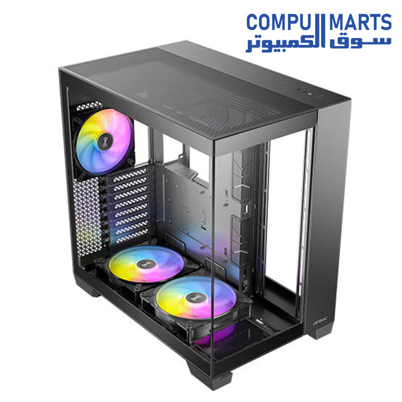 Antec C8 ARGB, 2X TQR 160mm & 1x TQ 140mm ARGB PWM Fans Included,Dual-Chamber Layout, Type-C, 360mm Radiator Support, Seamless TG Front & Side Panels, RTX 40 Compatible, Full-Tower E-ATX PC Case - Image 4