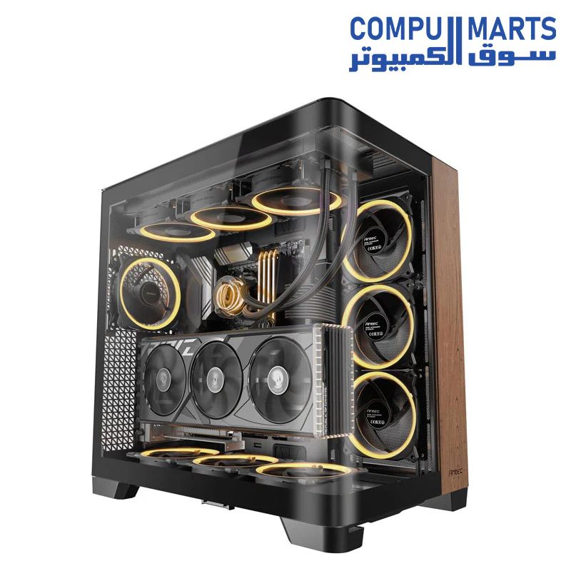 Antec C8 Curve Wood, Fans not Included, Wooden Front Panel, Super Wide Angle Single Curved Glass - Image 4