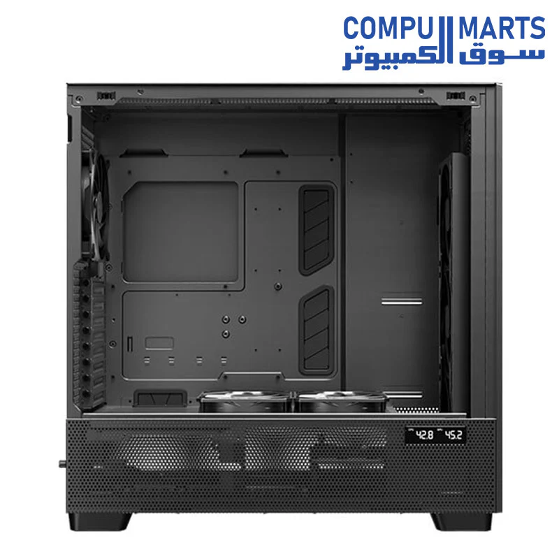 Antec Flux Pro, 6 x PWM Fans Included, High-Airflow Front Panel with Walnut Wood, iShift PSU 90° Mount, USB3.0 x 2, Type-C, 420mm Radiator Support, Temp. Display, Full-Tower E-ATX PC Case - Image 14