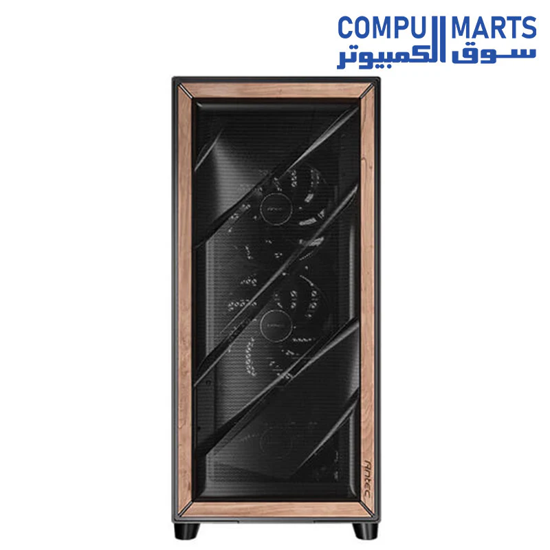 Antec Flux Pro, 6 x PWM Fans Included, High-Airflow Front Panel with Walnut Wood, iShift PSU 90° Mount, USB3.0 x 2, Type-C, 420mm Radiator Support, Temp. Display, Full-Tower E-ATX PC Case - Image 4