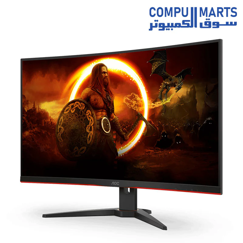 AOC C32G2ZE 32" Curved Frameless Gaming Monitor, Full HD 1920x1080, VA, 0.5ms 240Hz, AMD FreeSync Premium, DP/HDMI/VGA, VESA, 3-3-1 Re-Spawn Program, Xbox PS5 Switch,Black - Image 3