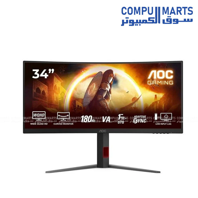 AOC CU34G4/89 34" WQHD 180Hz Ultra-Wide VA Gaming Monitor - Image 3