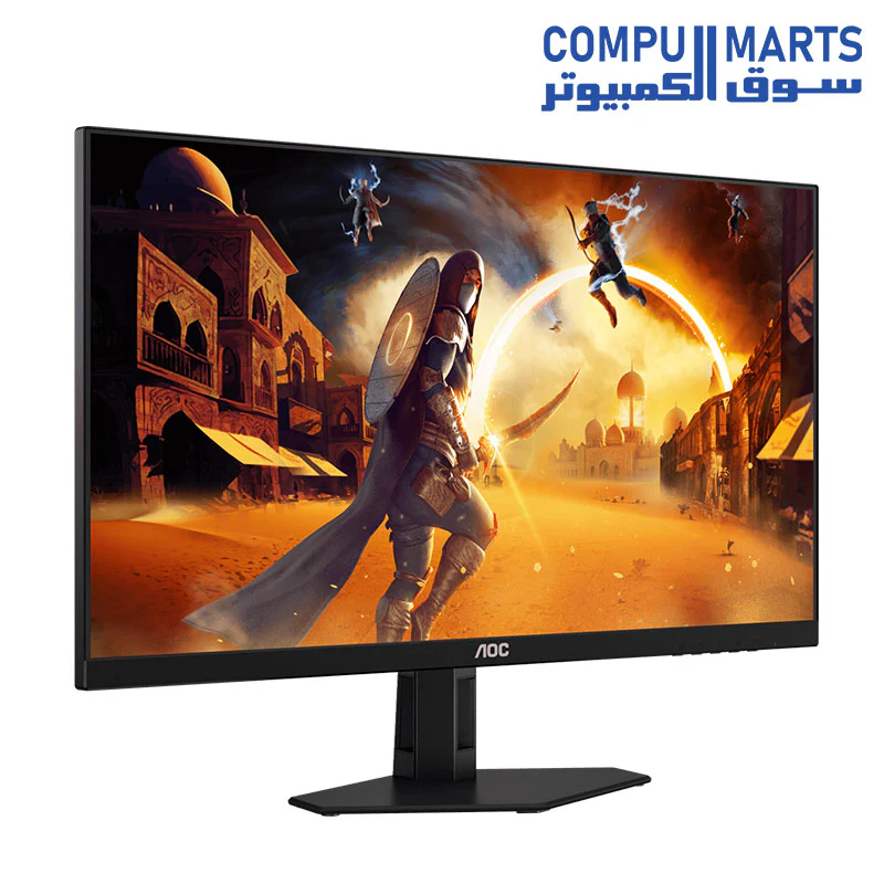 AOC Gaming Monitor 27-Inch (IPS Panel) 27G4E, 1920 x 1080 (FHD), 180Hz Refresh Rate, 0.5ms Response Time, Adaptive Sync, HDMI 2.0 x 1, DisplayPort 1.4 × 1, HDR10 Black - Image 2