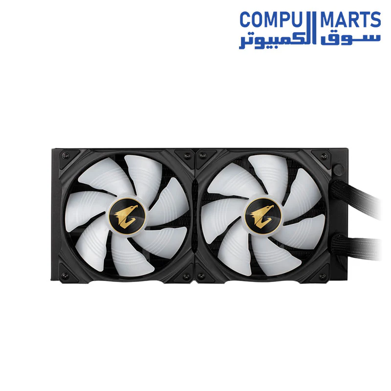 AORUS WATERFORCE X 280, All-in-one Liquid Cooler with Circular LCD Display, RGB Fusion 2.0, 140mm ARGB Fans - Image 3