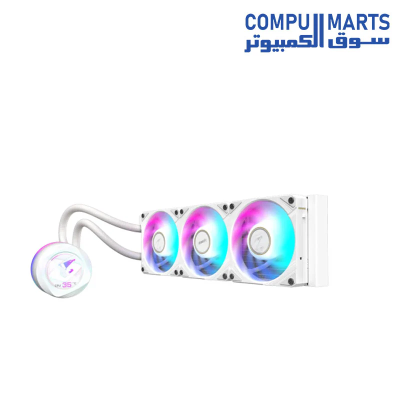 AORUS WATERFORCE X II 360 ICE Liquid CPU Cooler 360mm Radiator with 3x 120mm low noise ARGB Fans, compatible with Intel LGA1700 and AMD AM5 - WATERFORCE X II 360 ICE - Image 2