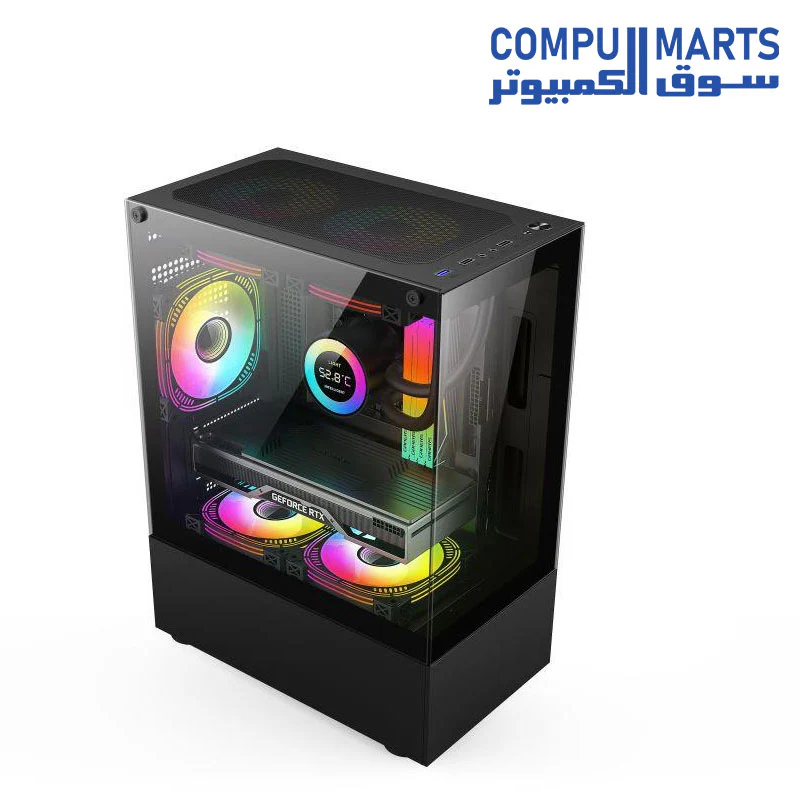 ARKTEK AK-33-Black Case 3xFans Prism ARGB + PSU 600W EU - Image 2
