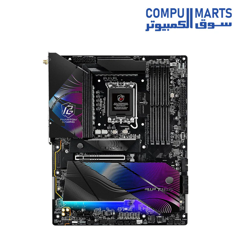 ASRock Intel Core Ultra Phantom Gaming Z890 Riptide WiFi 7 ATX Motherboard DDR5 256 GB LGA1851 RL-ILM M.2 PCIe 5.0 - Image 2