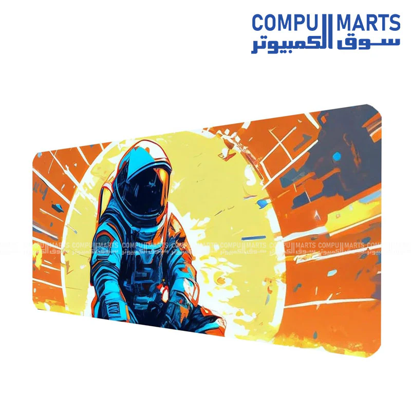 Astronaut Gaming Mouse Pad 70×30cm — Extended Desk Mat, Anti-Slip Rubber Base, Waterproof, Stitched Edges, Speed Edition - Image 2