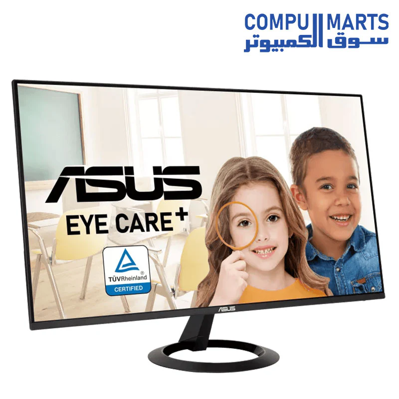 ASUS 27” (27-inch viewable) Eye Care Monitor (VZ27EHF) - Full HD (1920 x 1080), IPS, 100Hz, 1ms, Frameless, Adaptive-Sync, HDMI, Low Blue Light, Flicker Free, Ultra-Slim Profile - Image 2