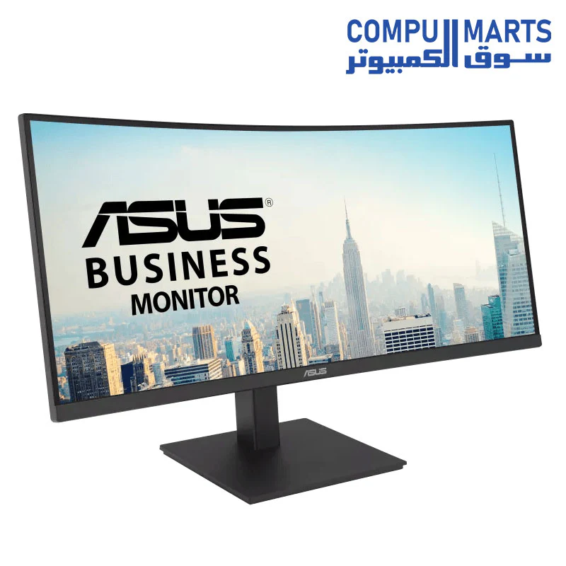 ASUS 34” Ultrawide Curved USB-C Docking Monitor (VA34VCPSN) - 21:9 QHD (3440 x 1440), 1500R Curvature, 100Hz, Adaptive Sync, USB Hub, RJ45, Eye Care, Frameless, VESA Wall Mountable, Height Adjustable - Image 2