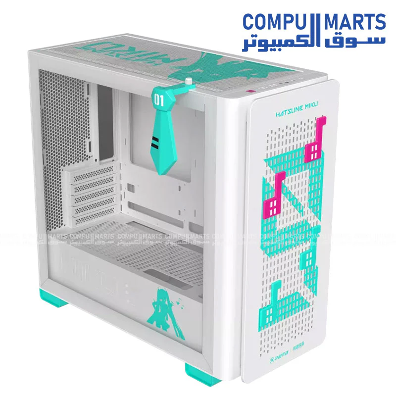 ASUS A23 Hatsune Miku Edition ATX Case – Hidden Connector Support, 360mm Radiator, 380mm GPU - Image 2
