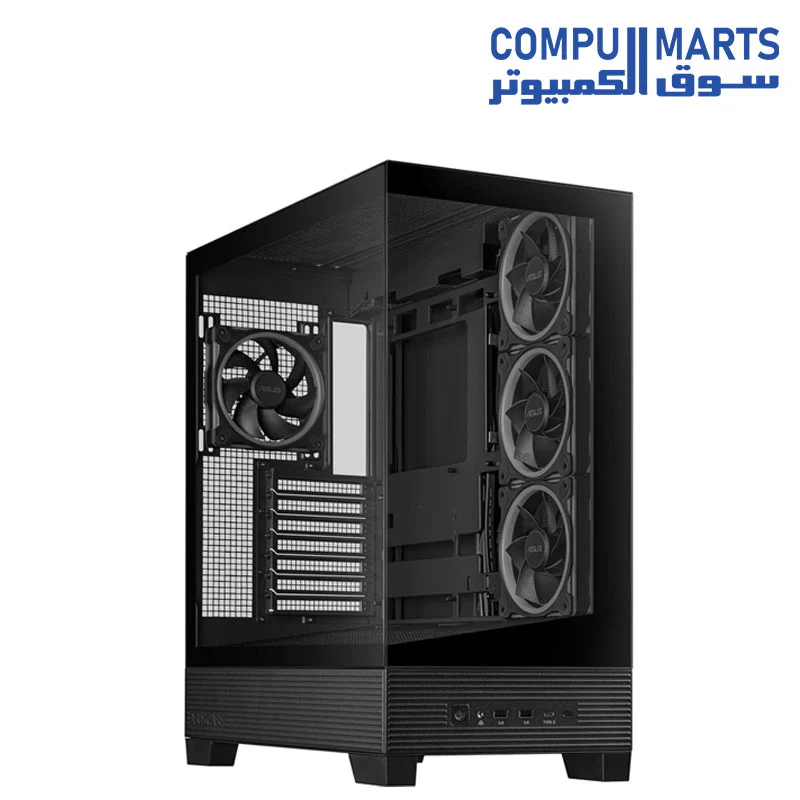 ASUS A31 Plus TG ARGB  ATX PC Case (Pre-Installed ARGB Fans, Glass Front Panel, Compatible with Hidden Port Motherboards, 360mm Radiators, 380mm Graphics) - Image 3