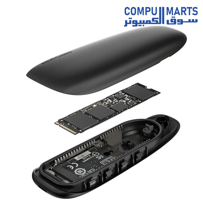 ASUS Cobble USB-C 3.2 Gen 2x1 SSD Enclosure (up to 10 Gbps Transmission, Dual M.2 NVMe PCIe and SATA Interfaces, M.2 Q-Latch, IP55 Water and Dust Protection, Windows, macOS) - Image 2