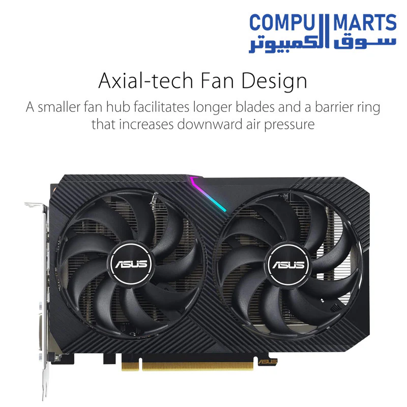 ASUS GeForce RTX 3050 DUAL-RTX3050-O8G-V2 8GB GDDR6 128bit 1852MHz OC DVI HDMI DP RGB Graphics Card - Image 2