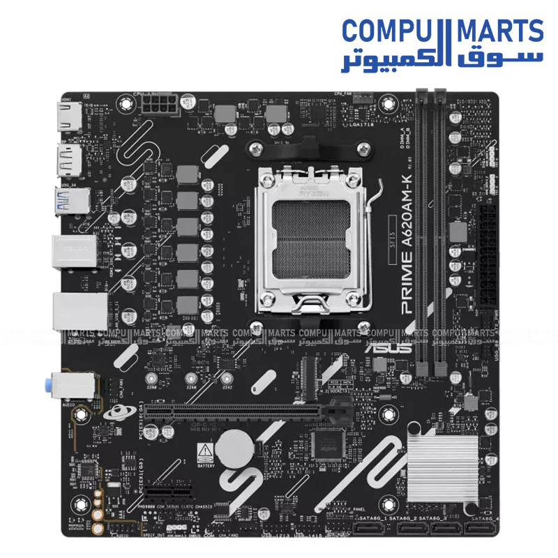 ASUS PRIME A620AM-K Motherboard – AM5 – DDR5 – PCIe 4.0 – HDMI & DP - Image 2