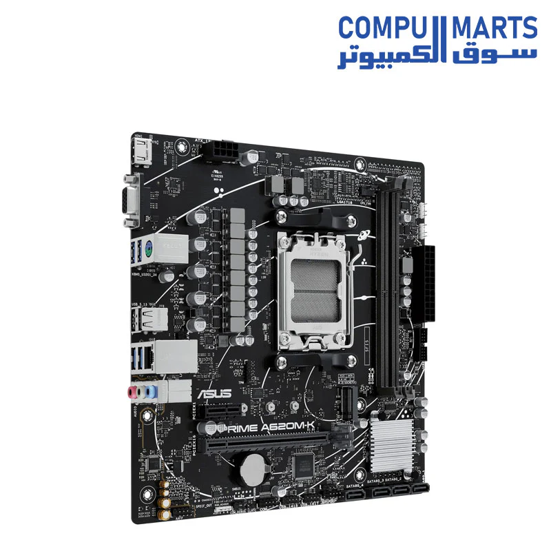 ASUS PRIME A620M-K AMD Ryzen AM5 Micro ATX DDR5 HDMI Motherboard - Image 3