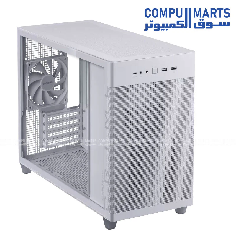 ASUS Prime AP201 Tempered Glass MicroATX PC Case – Small Tower with High Airflow & USB-C - Image 5