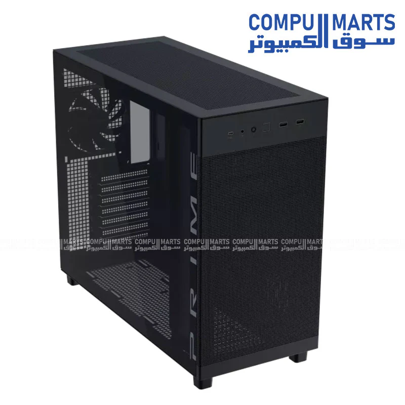 ASUS Prime AP303 Tempered Glass ATX Mid Tower Case – Compact 44L, 360mm Radiator Support, USB-C Gen 2x2, High Airflow - Image 2