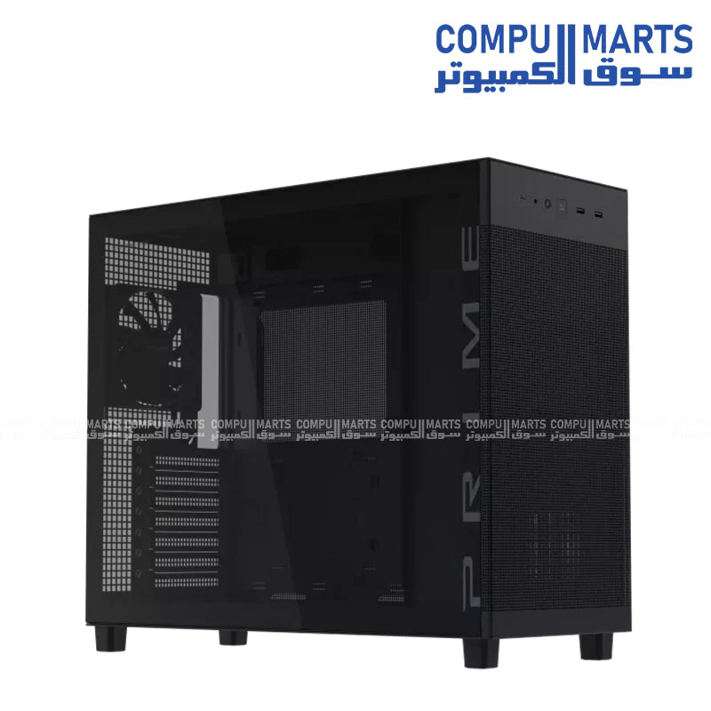 ASUS Prime AP303 Tempered Glass ATX Mid Tower Case – Compact 44L, 360mm Radiator Support, USB-C Gen 2x2, High Airflow - Image 3