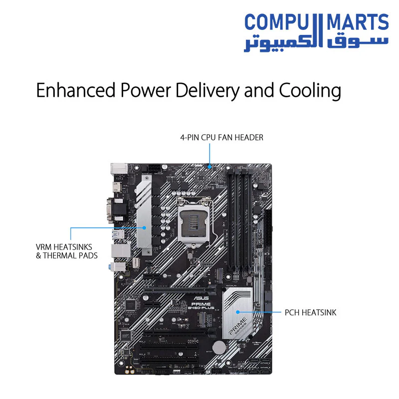 ASUS Prime B460-PLUS LGA 1200 (Intel 10th Gen) ATX Motherboard - Image 2