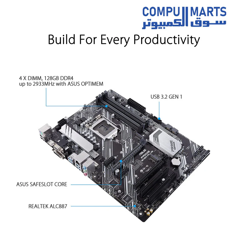 ASUS Prime B460-PLUS LGA 1200 (Intel 10th Gen) ATX Motherboard - Image 3