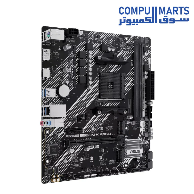 ASUS PRIME B550M-K ARGB AMD B550 Socket AM4 micro ATX Motherboard - Image 3