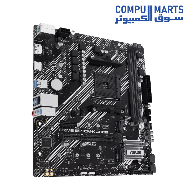 ASUS PRIME B550M-K ARGB AMD B550 Socket AM4 micro ATX Motherboard - Image 4