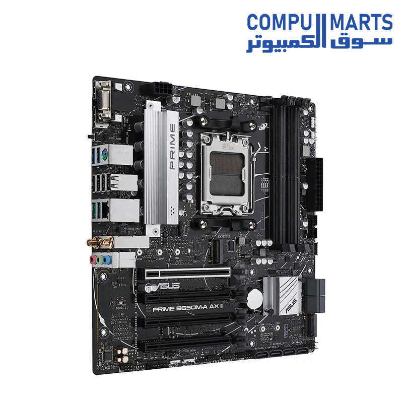 ASUS Prime B650M-A II AMD B650 Micro-ATX motherboard with DDR5, PCIe 5.0 M.2, 2.5Gb Ethernet, DisplayPort, HDMI, VGA, rear USB 3.2 Gen 2, front USB 3.2 Gen 1 Type-C, BIOS FlashBack, Arua Sync - Image 2