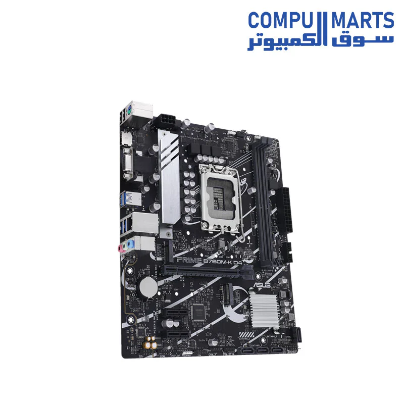 ASUS PRIME B760M-K D4 , Intel 13th 12th Series, LGA 1700/DDR4/PCIe 4.0/2xM.2 - mATX Gaming MotherBoard - Image 3