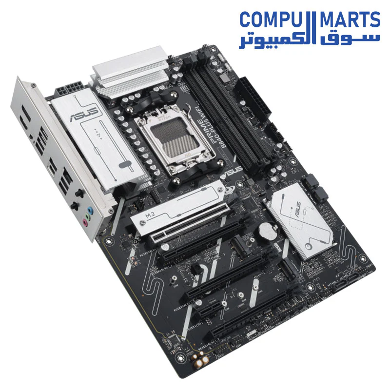 ASUS Prime B840-PLUS WiFi AMD AM5 B840 ATX Motherboard, Advanced AI Ready, DDR5, PCIe 4.0, 3X M.2, Wi-Fi 6E, 2.5Gb LAN, DisplayPort, HDMI, USB 10Gbps Type-A & Type-C, BIOS Flashback, Aura Sync RGB - Image 3