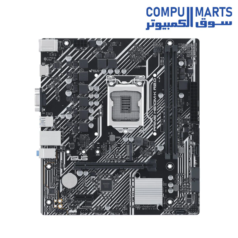ASUS PRIME H510M-K R2.0 Motherboard – Intel LGA1200 – Micro-ATX – DDR4 – PCIe 4.0 – M.2 – HDMI / VGA – USB 3.2 – For Intel 10th / 11th Gen - Image 3