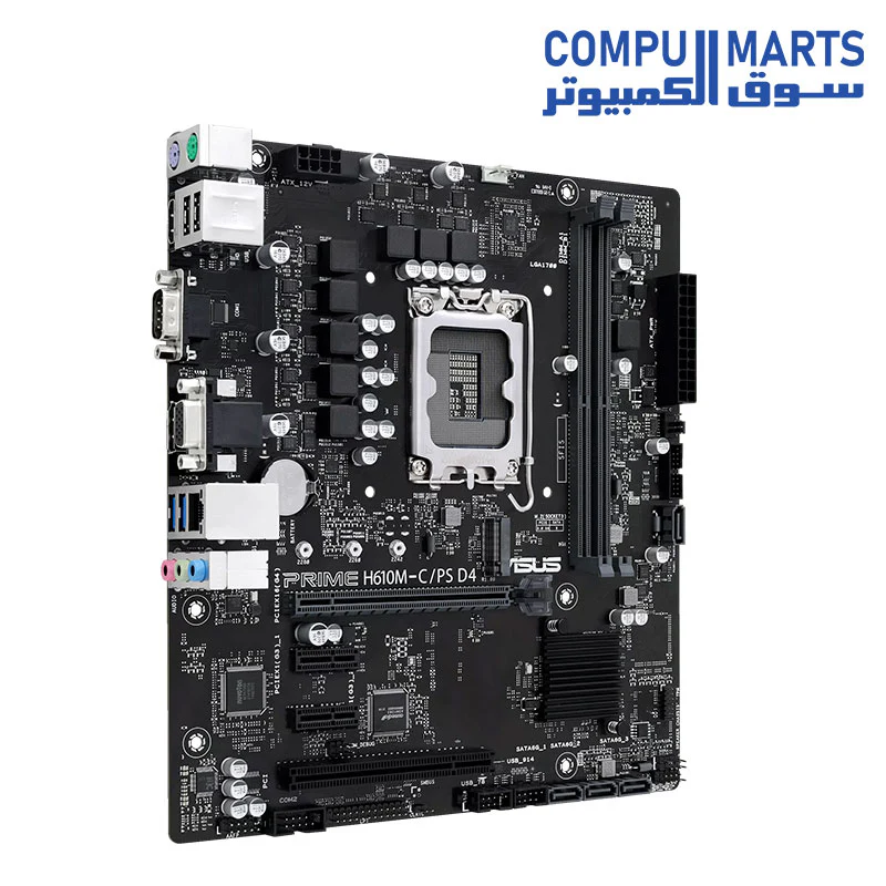 ASUS PRIME H610M-C/PS chrome-extension://difoiogjjojoaoomphldepapgpbgkhkb/assets/logo-O35E636P.pngD4 (LGA 1700) mATX motherboard with PCIe 4.0, M.2 slot, Intel 1Gb Ethernet , DP, HDMI, D-Sub, USB 3.2 Gen1 Type-A, SATA 6Gbps, COM header - Image 5