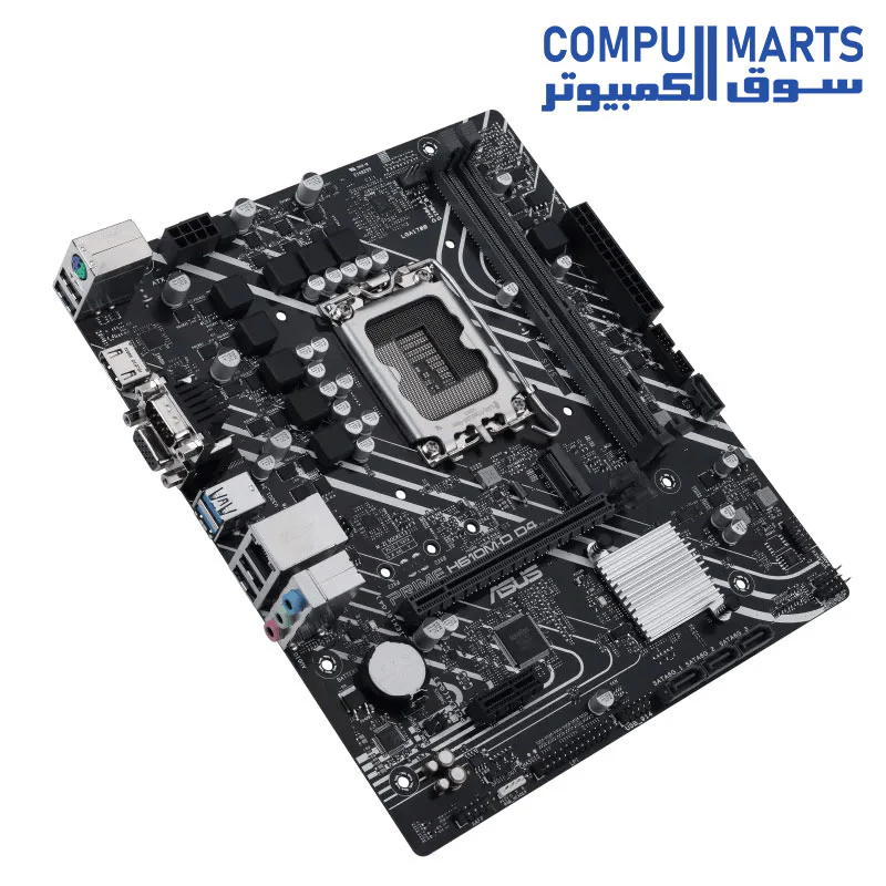 Asus Prime H610M-D D4 Mic ATX Motherboard, LGA 1700 Socket, DDR4 Support, PCIe 4.0, M.2 Slot, 1Gb Ethernet, HDMI - Image 4